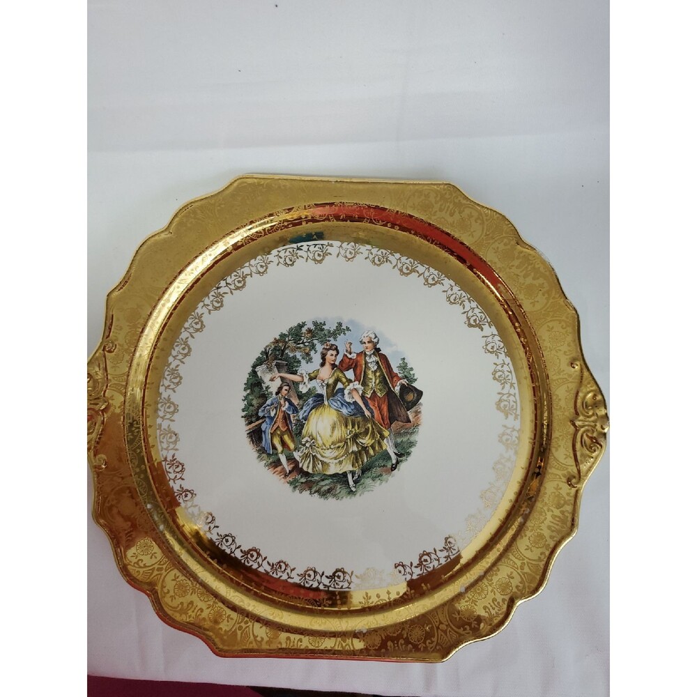 Vintage 22 kt gold edged Victorian Plate *